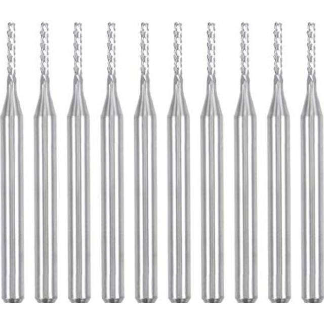 "10Pcs 1.2mm Carbide End Mill Engraving Milling Cutter CNC Router Bits for PCB Machine, 1/8"" Shank"