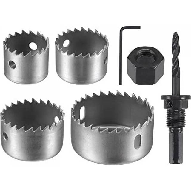 "Bi-Metal Hole Saw Set, 1-1/4"" (32mm) 1-1/2"" (38mm) 1-3/4"" (44mm) 2-1/8"" (54mm) HSS(High Speed Steel) Hole Cutter Drill Bit for Metal Wood Plastic PVC"