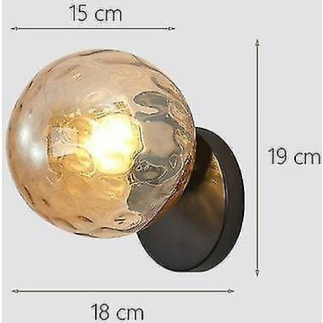 Led Wall Hanging Wrought Iron Decoration Led Lamp Household Bedside Round Glass Wall Lamp E27(k)