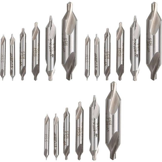 18 PCS HSS Combined Center Drills Bit Set Countersink 60 Degree Angle 5/3/2.5/2/1.5/1 mm
