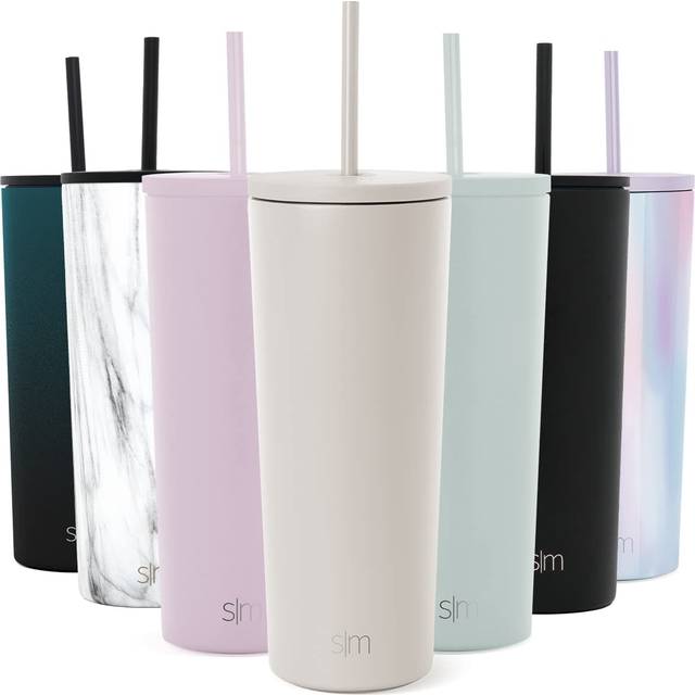 Simple Modern Insulated Tumbler with Lid and Straw | Iced Coffee Cup Reusable Stainless Steel Water Bottle Travel Mug | Gifts for Women Men Her Him |