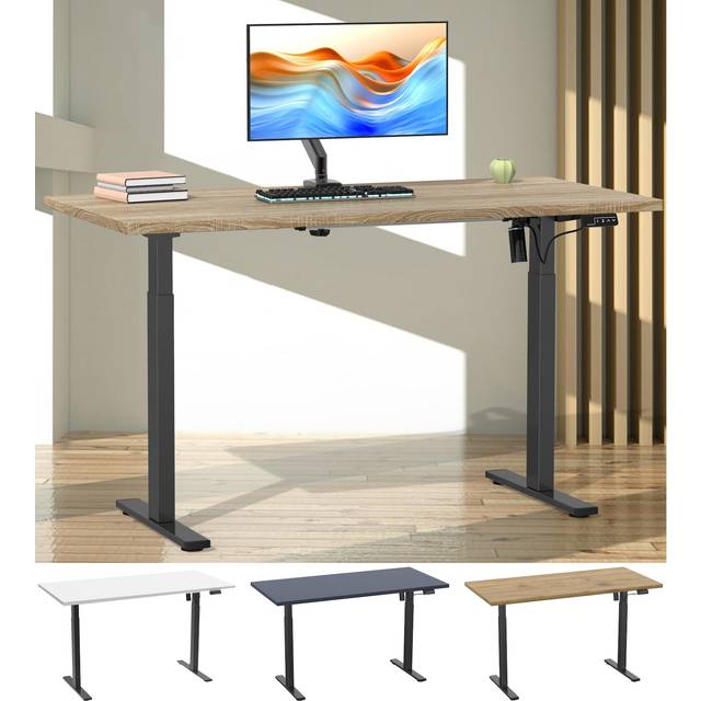 LonaE skrivbord elektrisk höj- och sänkfunktion 110x50x71-120cm vit, svart.
