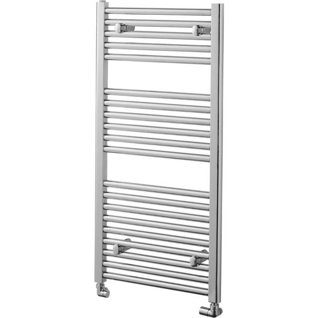 Curved Wall-Mounted Heated Towel Rail - Silver;Silver;Silver;Silver;Silver;Silve (100cm H x 40cm W x 8.8cm D)