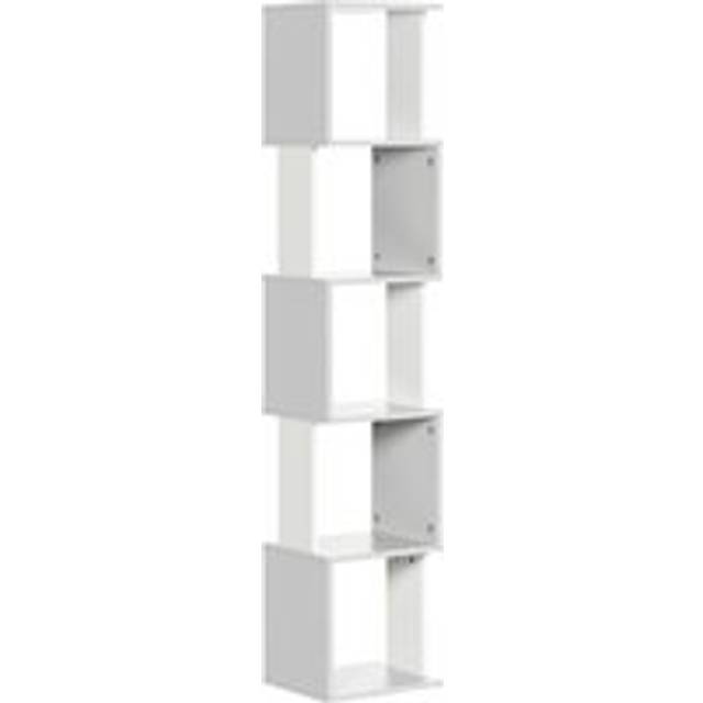 HOMCOM Modern 5-Tier Bookshelf, Freestanding Bookcase Storage Shelving for Living Room Home Office Study, Light Grey Aosom UK