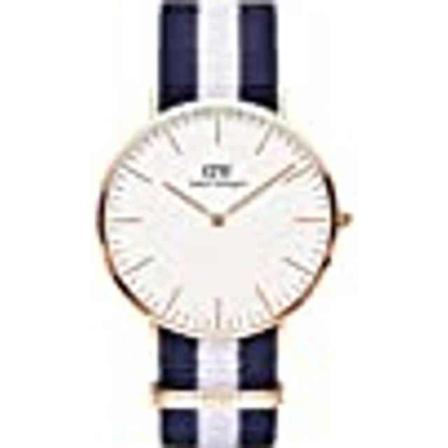 Daniel Wellington Classic Glasgow, Blue-White/Rose Gold Watch, 40mm, NATO, for Men