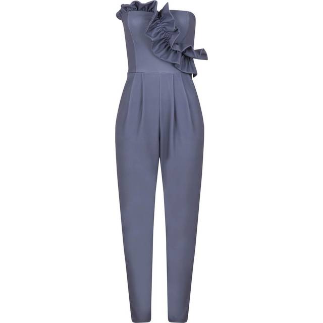 (12 UK, Grey) Girls On Film Womens/Ladies Halcyon Frill Bandeau Jumpsuit