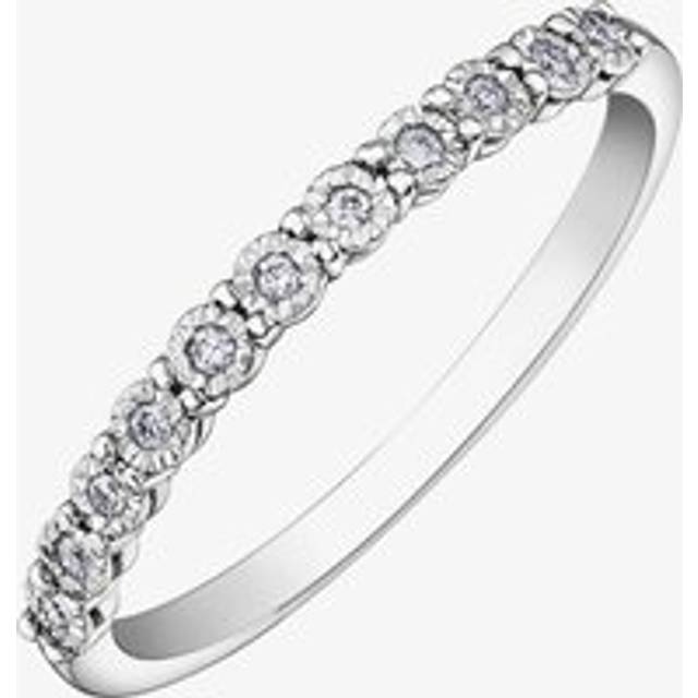 9ct White Gold 0.05ct Diamond Half Eternity Ring 50L67WG/05-10 9W N - Silver