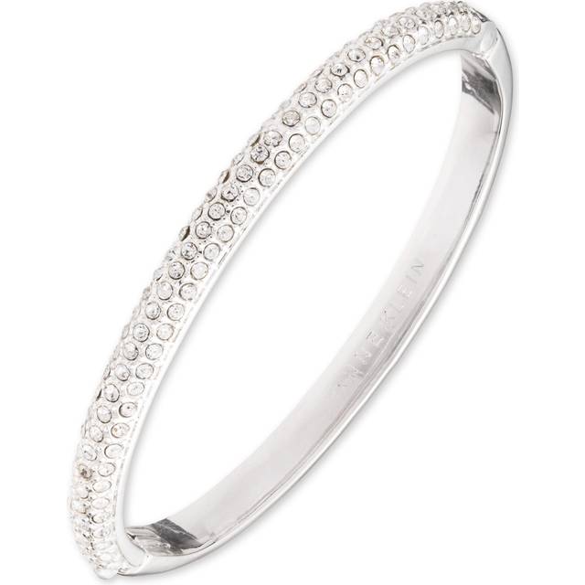 Anne Klein Women's Crystal Pave Bangle Bracelet in Silver-Tone size 2.50"