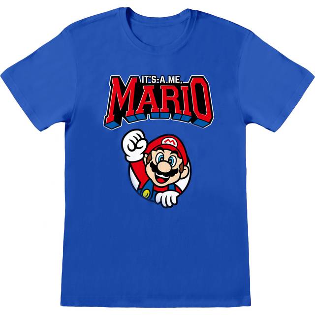 Super Mario Unisex Vuxen Mario T-shirt M blå/röd