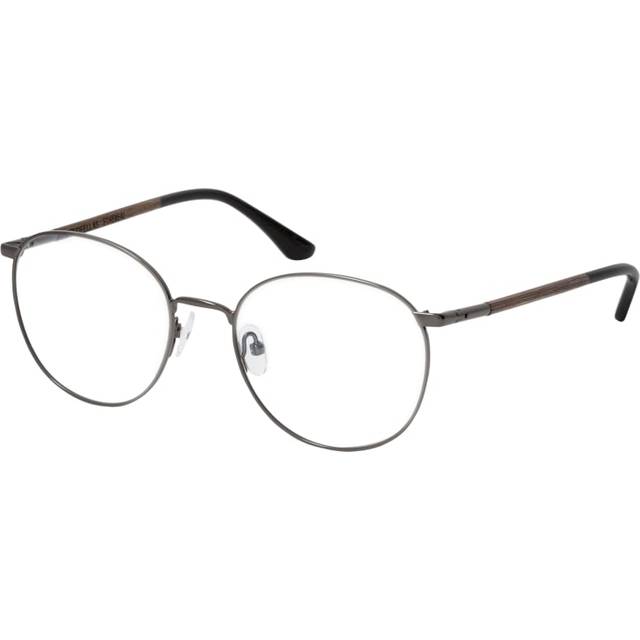 WOOD FELLAS Etheraal 11018 6708, including lenses, ROUND Glasses, UNISEX - Grey