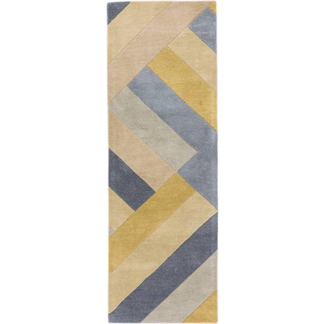 Reef RF02 Big Zig Ochre Grey 66cm x 200cm Runner - Grey and Yellow and Multicoloured