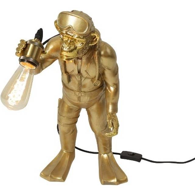 Table lamp monkey Diver Dan, gold