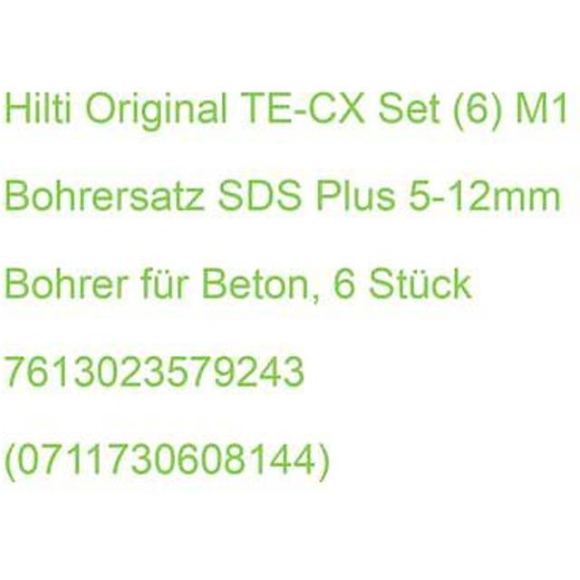 Hilti 7613023579243 Borrkit SDS Plus, 5 – 12 mm, 6 Stycken