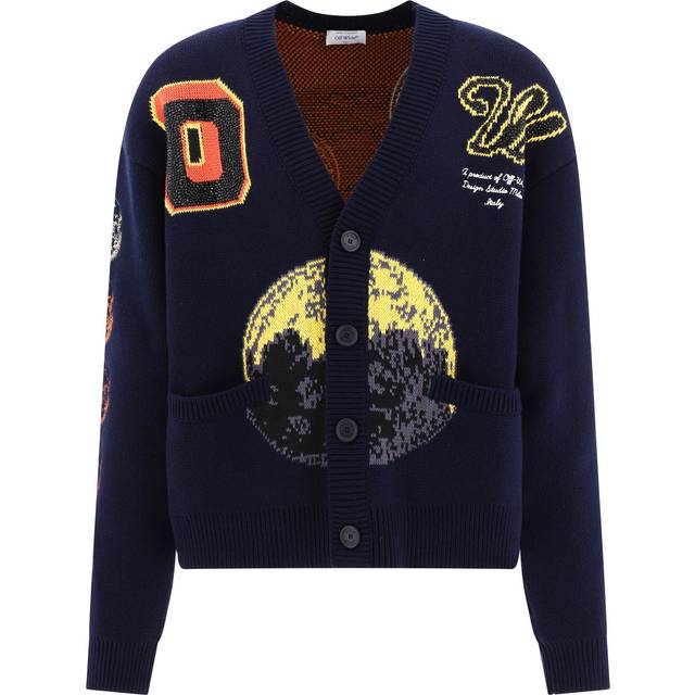 Embroidered MOON PHASE Wool Blend Cardigan size M (M)