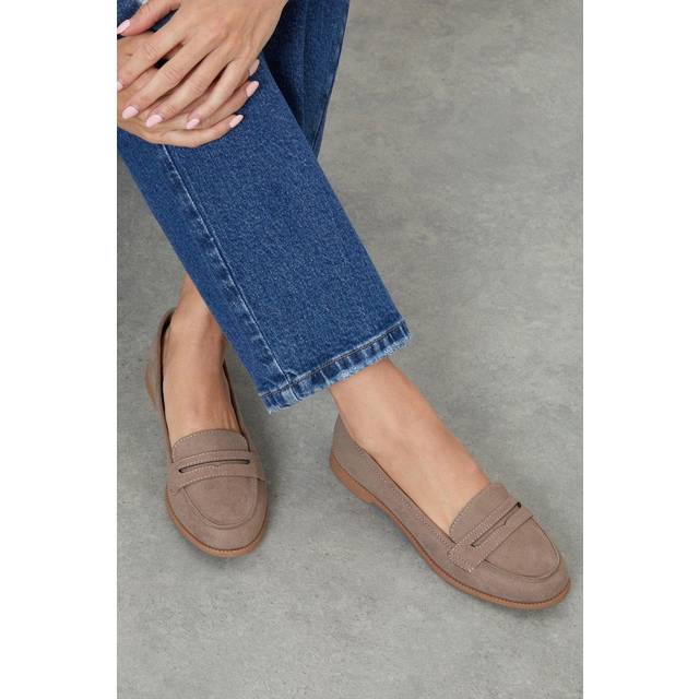 Womens Lara Penny Loafers - Taupe - 7