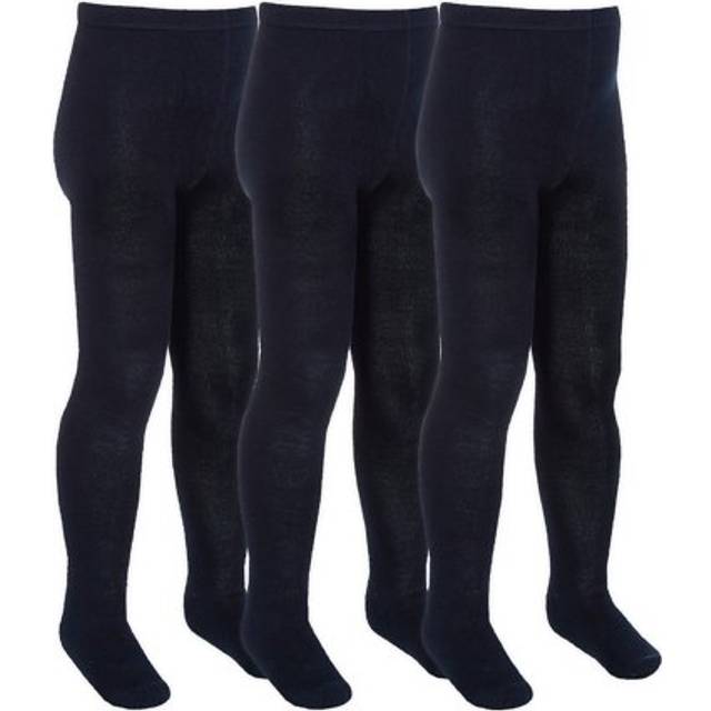 Sock Snob 3 Pair Multipack Girls Bamboo School Tights - Navy - 2-3Y