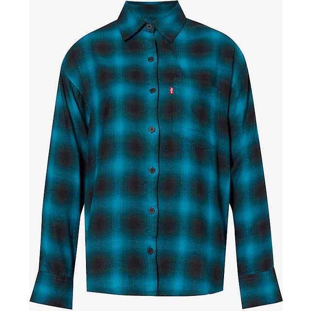 Levi's women's nola oversized shirt, green/black, m