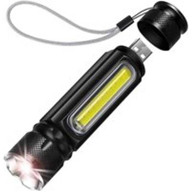 (Black, 2) Mini Portable Multifunctional Usb Rechargeable Torch Camping Running Outdoor Light