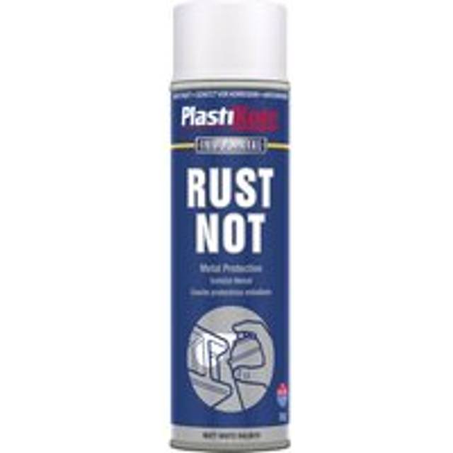 Plastikote Rust Not Aerosol Spray Paint Matt White 500ml