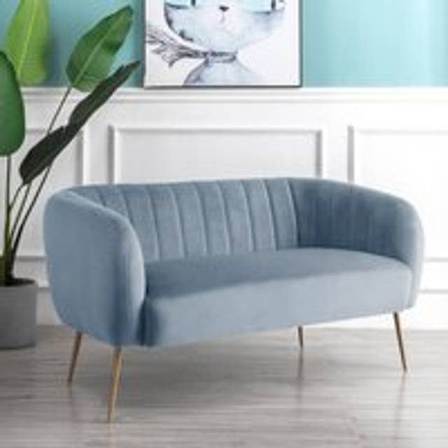 Matilda 2 Seater Light Blue Velvet Sofa - Artemis Home