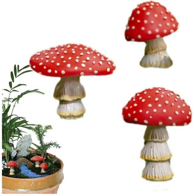 Mushroom Statues Glow In The Dark Mushrooms Waterproof Fairy Garden Decor For Indoor And Outdoor Courtyards Gardens Lawns Walkwa
