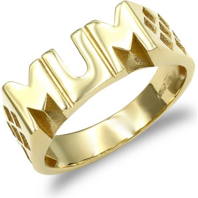 (L) Jewelco London Ladies Solid 9ct Yellow Gold Basket Sides MUM Ring - JRN119A