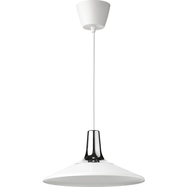 FYRTIOFYRA taklampa, kromeffekt/vit, 38 cm