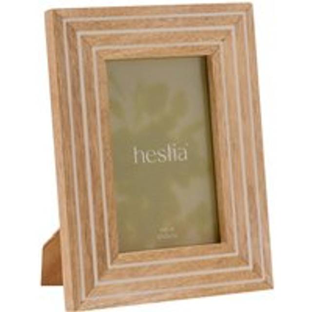 Hestia Wooden Striped Photo Frame - Brown