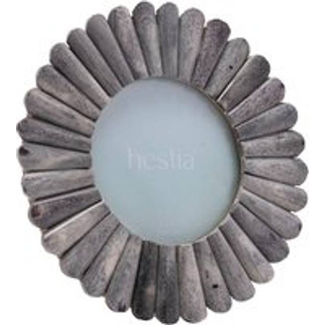 Hestia Round Grey Petal Bone Photo Frame 5x5 Inch