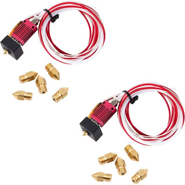 2X 3D Printer Extruder Assembled Mk8 Hot End Kit For 3 / 3 Pro With Aluminum Heating Block