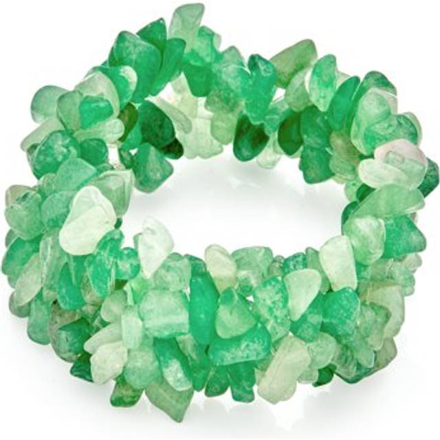 Green Aventurine Crystal Ripple Stone Large Wide Thick Statement Stretch Bracelet [Bling Jewelry] green