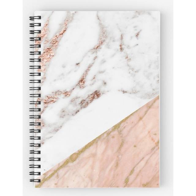 Spiral Notebook Rose gold marble blended A5 120 Pages