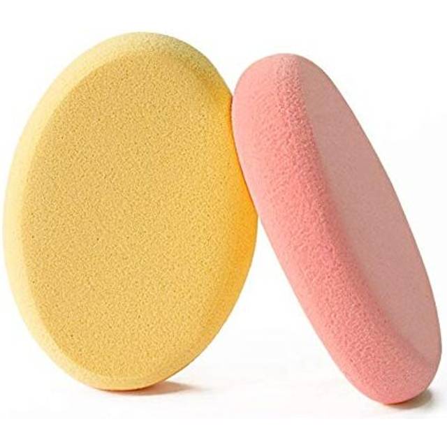 Oval Puff 2 Packs Skin Tone and Pink Makeup Egg Air Cushion Puff Beauty Egg Foundation Sponge Professional Makeup Sponge Wet and Dry