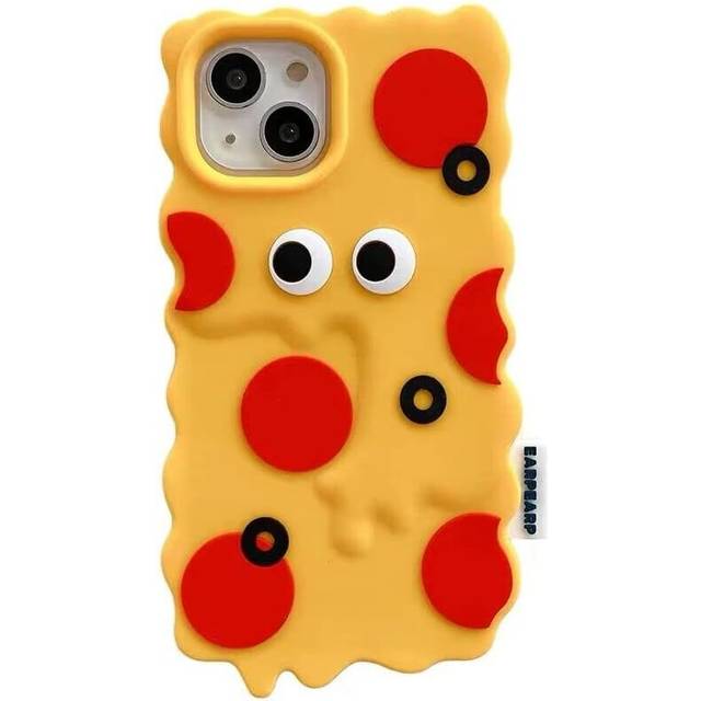 Ultra Thick Soft Silicone Case with for Apple 3D Cartoon Color Cute Lovely Fun Adorable Kawaii Kids Girls Boys (Yellow Pizza, for iPhone13 Pro Max)