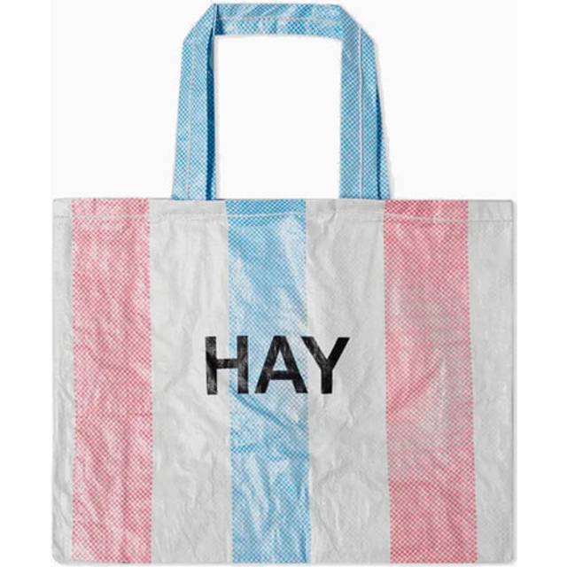 HAY - Recycled Candy Stripe Bag - Bärbar väska - Medium - Blue/Red/White - W50 x D12 x H37 cm