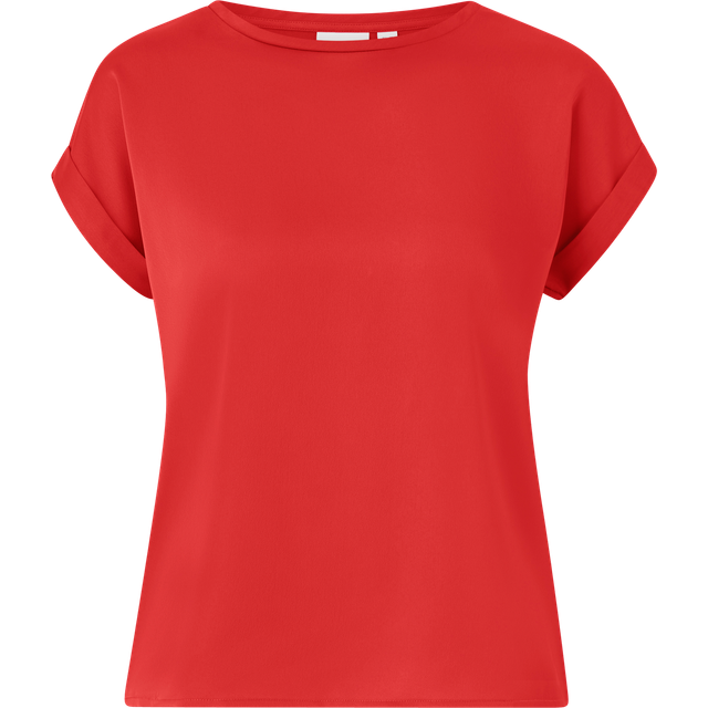 Vila - Topp viEllette S/s Satin - Röd