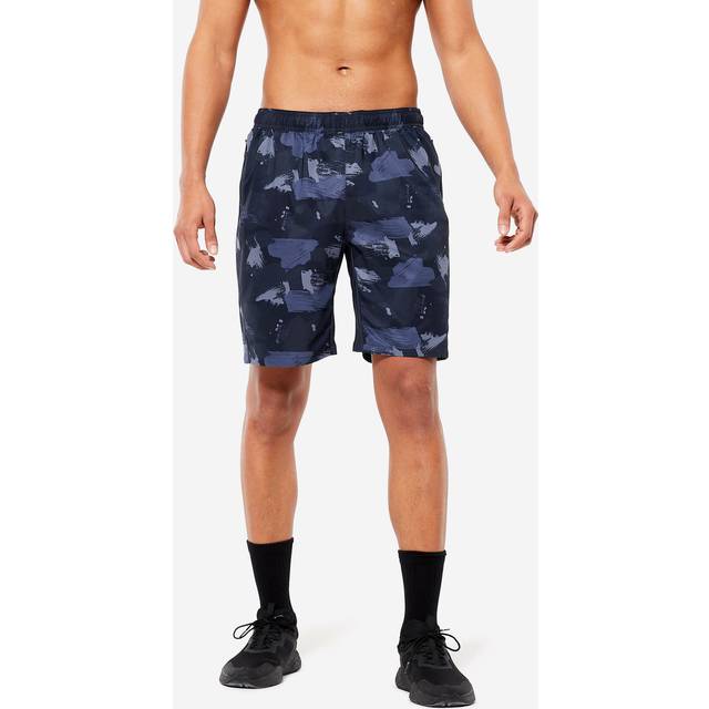 Fitness Shorts With Zip Pockets - Navy Blue
