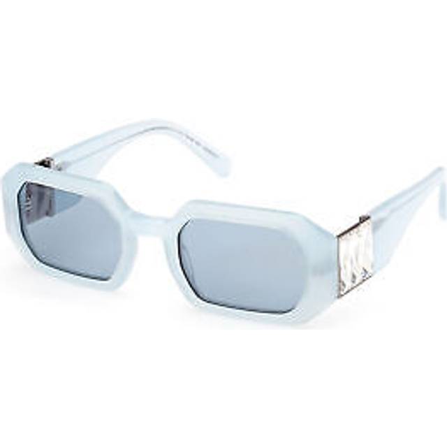 Swarovski Woman SK0387 90V Outlet sunglasses Acetate Light blue Blue Squared Normal