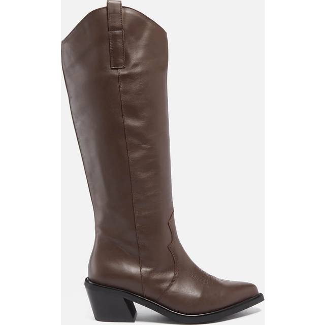 ALOHAS Women's Mount Leather Knee High Western Boots - UK 7-7.5 - Brown - 7/7.5