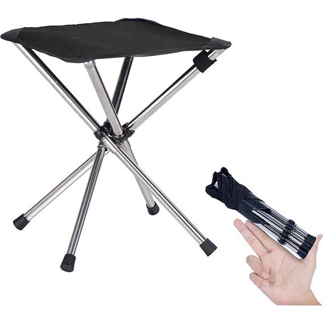 1Pc Camping Stool,Small Folding Chair,Folding Stool Stainless Steel Compact Lightweight Backpacking Stool with Carry Bag