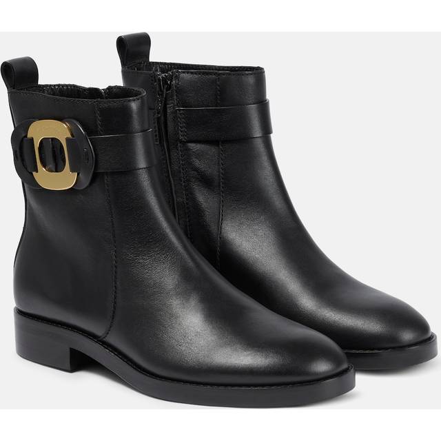 See by Chloé Chany Leather Ankle Boots - UK 4 - Black