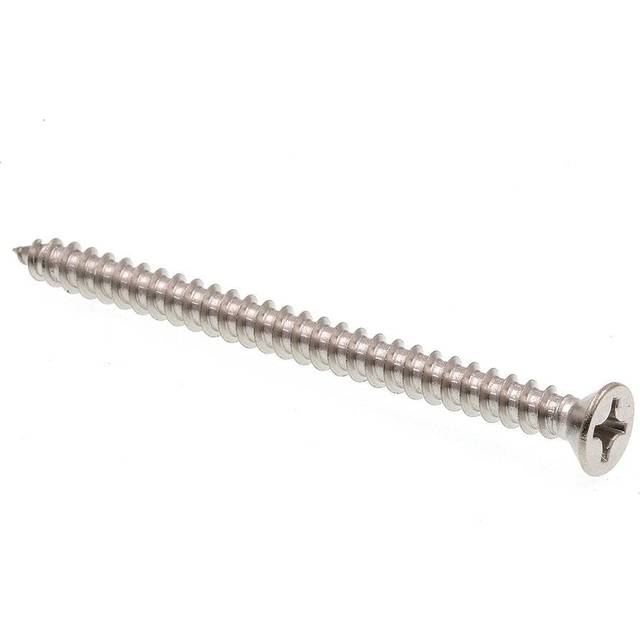 Prime-Line 9017629 Sheet Metal Screw  Self-Tapping  Flat Head Phillips  #12 X 3 in  Grade 18-8 Stainless Steel  Pack of 15