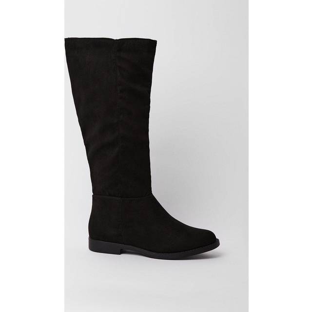 Womens Wide Fit Karla Knee High Flat Boots - Natural Black - 5