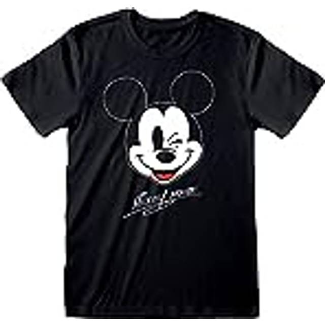 Musse & Mimmi Pigg - Anime T-shirt - Mickey Face - S XXL - för Herr - svart