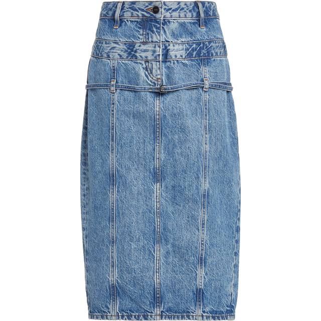 JACQUEMUS Blue Le Chouchou 'La Jupe De Nîmes Criollo' Denim Midi Skirt - 31A Light Blue/Tabac - WAIST US 25