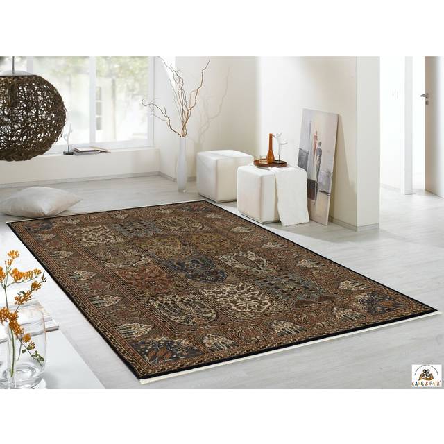 Hand Knotted Wool Blue Rug - Brown (Runner 80 x 330cm)
