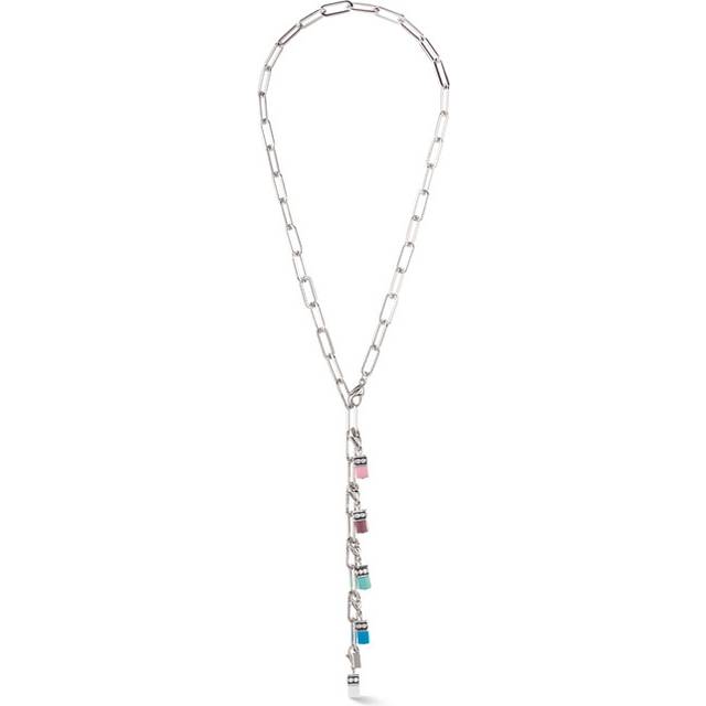 COEUR DE LION Halskette Happy Iconic Cube Charms silber pastell