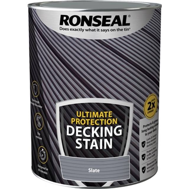 Ronseal Ultimate Protection Decking Stain, Slate 5L, Colour Deck Stains, Stains, Decking Stain