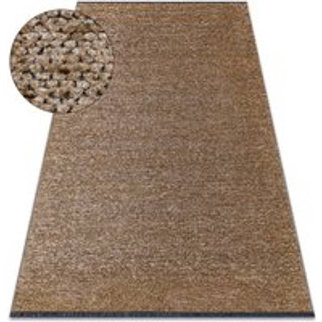 Carpet florence 24021 One-colour, glamour, flat woven, fringes - dark beige beige 155x220 cm