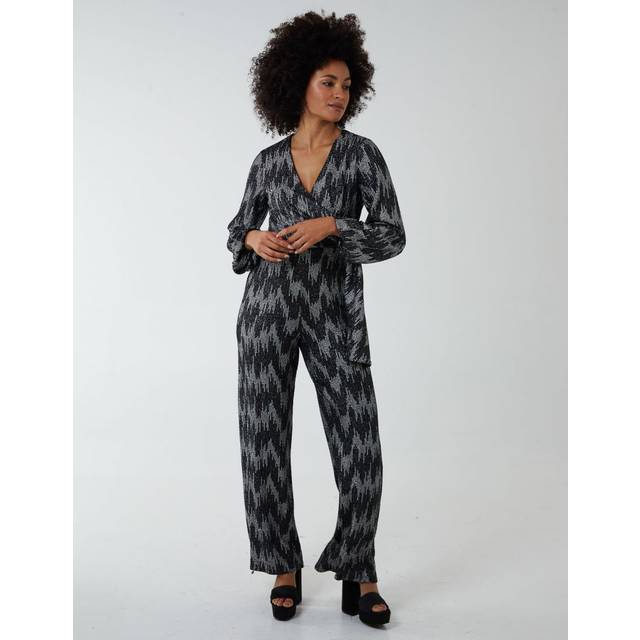 Blue Vanilla Womens Wrap Tie Jumpsuit - Silver - Size 8 UK
